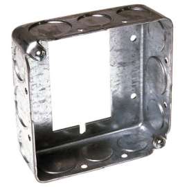 RACO 187 Extension Box, 2 -Gang, 12 -Knockout, 1/2, 3/4 in Knockout, Steel, Gray