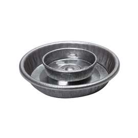 Little Giant 9826 Waterer Base, 5-1/2 in Dia, 1-1/4 in H, 1 qt Capacity, Galvanized Steel