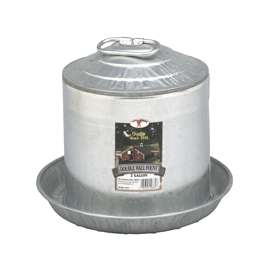 Little Giant 9832 Poultry Fount, 2 gal Capacity, Galvanized Steel, Floor, Ground Mounting