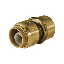 SharkBite U072LFA Pipe Connector, 1/2 in, FNPT, Brass, 200 psi Pressure