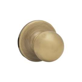 Kwikset 200P5CP Door Knob, 2-1/4 in Strike, 1-3/8 to 1-3/4 in Thick Door, Antique Brass