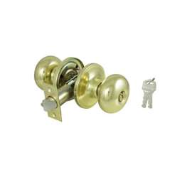 ProSource Entry Knob Lockset, Series TF, Pol Brass