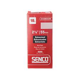 SENCO AX22EAAN Nail, 2-1/8 in L, 18 Gauge, Steel, Electro-Galvanized, Brad, Medium Head, Smooth Shank