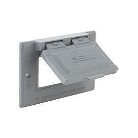 HUBBELL 5101-0 Cover, 2-13/16 in L, 4-9/16 in W, Aluminum, Gray, Powder-Coated