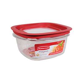 Rubbermaid 1937693 Food Container, 5 Cups Capacity, Square, Plastic/Polycarbonate/Tritan, Clear