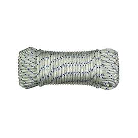 Ben-Mor 60012 Rope, 1/4 in, 100 ft L, Polyester, Blue/White