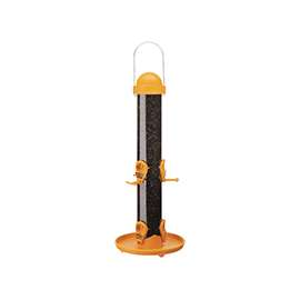 Perky-Pet 4644 Finch Feeder, 1.5 lb Seed, 6 Ports/Ways, Plastic, Bright Yellow/Clear