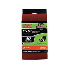 Gator 3158 Sanding Belt, 3 in W, 24 in L, 40 Grit, Extra Coarse, Aluminum Oxide Abrasive