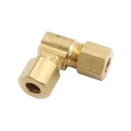 Anderson Metals 750065-14 Tube Union Elbow, 7/8 in, 90 deg Angle, Brass, 75 psi Pressure