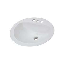 American Standard AQUALYN Series 0476.028.021 Countertop Sink, Oval Basin, 3-Deck Hole, 20-3/8 in OAW, 17-3/8 in OAH