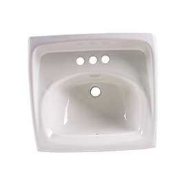 American Standard Lucerne 0355.012.020 Bathroom Sink, Rectangular Basin, 3-Deck Hole, 18-1/4 in OAW, 12-1/8 in OAH