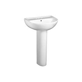 American Standard Evolution 0467004.020 Pedestal Sink Top, 3-Deck Hole, 22 in OAW, 18 in OAH, 34-1/2 in OAD, White
