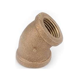 Anderson Metals 738107-04 Pipe Elbow, 1/4 in, FIP, 45 deg Angle, Brass, Rough, 200 psi Pressure