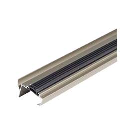 M-D DB003 Series 25714 Door Bottom with Drip Cap, 48 in L, 2-1/4 in W, 1-1/2 in H, Aluminum/Vinyl, Satin Nickel