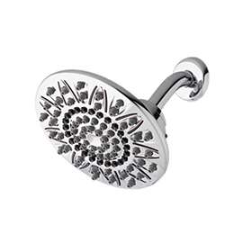 Waterpik ASR-733E Shower Head, Round, 1.8 gpm, 1/2 in Connection, 7-Spray Function, Plastic, Chrome, 7 in Dia