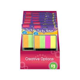 Creative Options 9871 Folding Sticky Notes, 125-Sheet, Assorted
