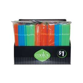 Cook's Kitchen 8864 Drinking Straw, Plastic, Assorted