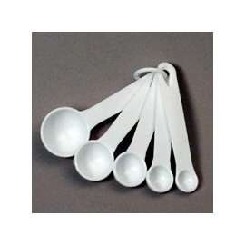 CHEF CRAFT 20434 Measuring Spoon Set, Metric Graduation, Plastic, White