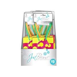 FLP Just Because 9504 Gift Bags, 4-1/2 in W, 6 in D, Green/Pink/Purple/Yellow
