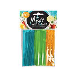 FLP Mixd with a Twist Series 6031 Beverage Stirrer, Assorted