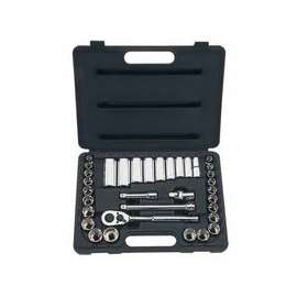 34 Piece Standard & Deep Socket Sets, 3/8 in, 12 Point