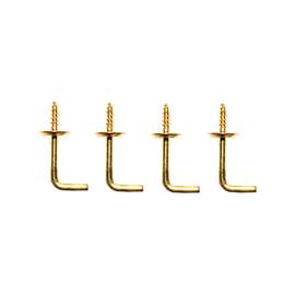 ProSource Shoulder Hook, 11/32 in Opening, 3 mm Thread, 1-1/8 in L, Brass, Brass