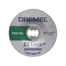DREMEL EZ Lock EZ541GR Edge Grinding Wheel, 1-1/2 in Dia, 0.045 in Thick, Aluminum Oxide Abrasive