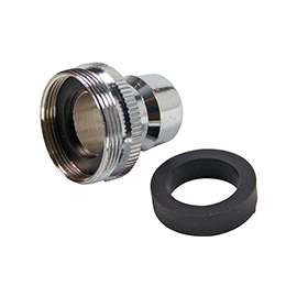 Danco 36108E Dishwasher Snap Adapter, 15/16-27 x 55/64-27 in, Threaded, Brass, Chrome Plated