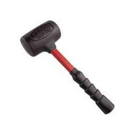 Dead Blow Hammers, 4 lb Head, 2 7/8 in Dia., 14 3/8 in Handle, Black
