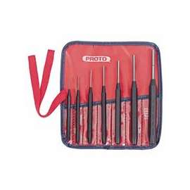 7 Pc. Drive Pin Punch Sets, Round, English