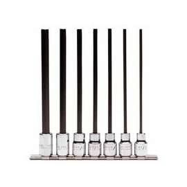 7 Piece Extra-Long Hex Bit Socket Sets, 3/8 in