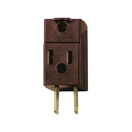 Leviton 000-00531-000 Triple Tap Outlet Adapter, 2 -Pole, 15 A, 125 V, 3 -Outlet, NEMA: NEMA 1-15R, Brown
