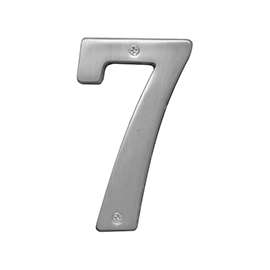 HY-KO Prestige Series BR-51SN/7 House Number, Character: 7, 5 in H Character, Nickel Character, Solid Brass