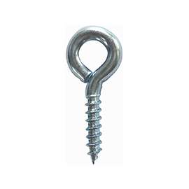ProSource LR-209-PS Screw Eye, 2.5 mm Dia Wire, 3.2 mm Thread, 25/64 in L Thread, 1-3/16 in OAL, Steel, Zinc