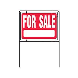 HY-KO RSF-604 Real Estate Sign with Frame, For Sale, White Legend