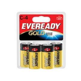 Energizer A93BP-4 Alkaline Battery, C, Zinc, Manganese Dioxide, 1.5 V