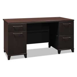Enterprise Collection 60W Double Pedestal Desk, 60w x 28.63d x 29.75h, Mocha Cherry (Box 2 of 2)