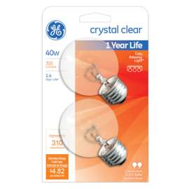 GE2PK40W CLR Globe Lamp