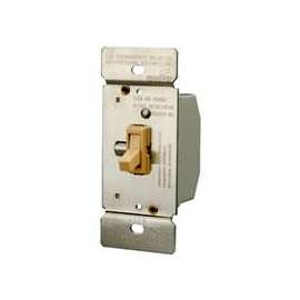 Eaton Wiring Devices TI306-V-K Toggle Dimmer, 5 A, 120 V, 600 W, CFL, Halogen, Incandescent, LED Lamp, 3-Way