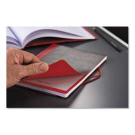Flexible Casebound Notebooks, 1 Subject, Wide/Legal Rule, Black/Red Cover, 9.88 x 7, 72 Pages