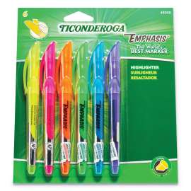 Emphasis Pocket Style Highlighters, Chisel Tip, Assorted Colors, 6/Set