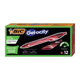 Gel-ocity Quick Dry Retractable Gel Pen, Fine 0.7mm, Red Ink/Barrel, Dozen