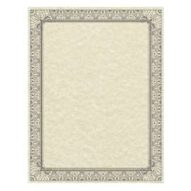 Parchment Certificates, Retro, 8 1/2 x 11, Ivory w/ Black & Silver-Foil Border, 50/Pack
