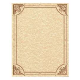 Parchment Certificates, Vintage, 8 1/2 x 11, Copper w/ Copper Border, 50/Pack