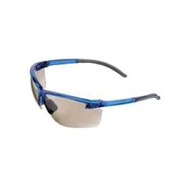 SAFETY WORKS 10039206 Safety Glasses, Scratch-Resistant Lens, Semi-Rimless Frame, Blue Frame