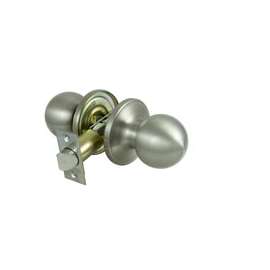 ProSource T3P30V-PS Door Knob, Knob Handle, Metal, Satin Nickel, 2-3/8 to 2-3/4 in Backset, 1-3/8 to 1-3/4 in Thick Door