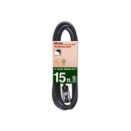 CORD EXT OUTDOOR 16/3X15FT BLK