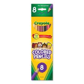 Multicultural Colored Woodcase Pencils, 3.3 mm, 8 Assorted Colors/Set