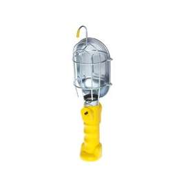 PowerZone ORTL010606 Work Light with Metal Guard and Single Outlet, 12 A, 6 ft L Cord, Yellow