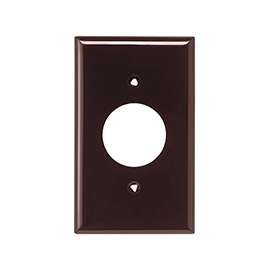 Eaton Wiring Devices 5131B-BOX Single Receptacle Wallplate, 4-1/2 in L, 2-3/4 in W, 1 -Gang, Nylon, Brown